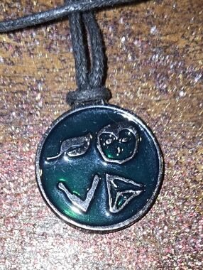 Handcrafted Green Pendant Necklace with Cord